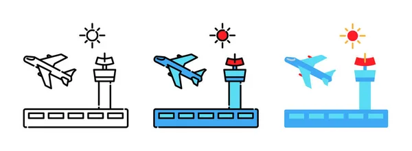 Иконка Аэропорта Диспетчерской Башни Белом Фоне Веб Дизайна Концепция Путешествия — стоковый вектор