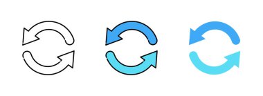 Web tasarımı için beyaz arkaplanda izole edilmiş simgeyi güncelle veya değiştir veya değiştir