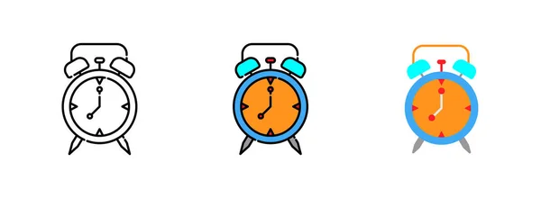 Ícone Relógio Alarme Conjunto Isolado Fundo Branco Para Web Design —  Vetores de Stock