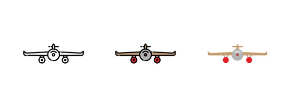 在白色背景上隔离的飞机或飞机图标集 用于网页设计 — 图库矢量图片