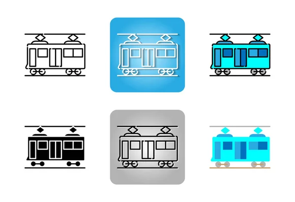 Conjunto Iconos Tren Aislado Sobre Fondo Blanco Para Diseño Web — Vector de stock