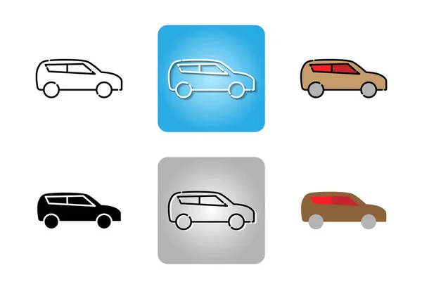 Conjunto Iconos Coche Aislado Sobre Fondo Blanco Para Diseño Web — Vector de stock