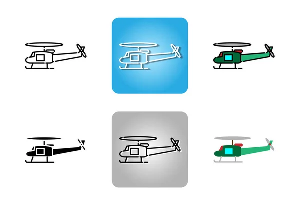 Conjunto Iconos Helicóptero Aislado Sobre Fondo Blanco Para Diseño Web — Archivo Imágenes Vectoriales
