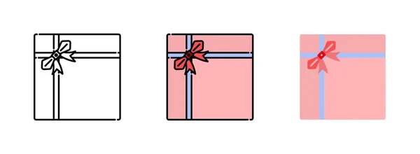 基于白色背景隔离的礼品盒图标集 用于网页设计 — 图库矢量图片