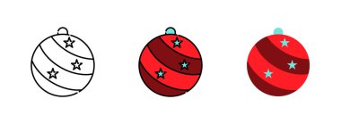 Web tasarımı için beyaz arkaplanda izole edilmiş Noel ağacı topu simgesi