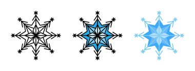 Kar Tanesi simgesi web tasarımı için beyaz arkaplanda izole edildi