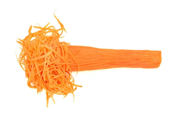 Свіжа Подрібнена Морква Ізольована Білому Тлі — стокове фото