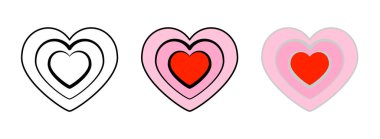 Heart mandala simgesi web tasarımı için beyaz arkaplanda izole edildi, Sevgililer Günü konsepti