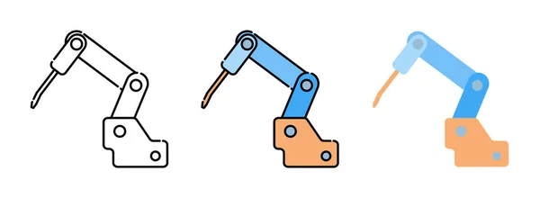 Conjunto Iconos Robot Soldadura Aislado Sobre Fondo Blanco Para Diseño — Vector de stock