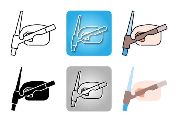 Tungsten Inert Gas kaynak makinesi veya TIG simgesi web tasarımı için beyaz arkaplanda izole edildi