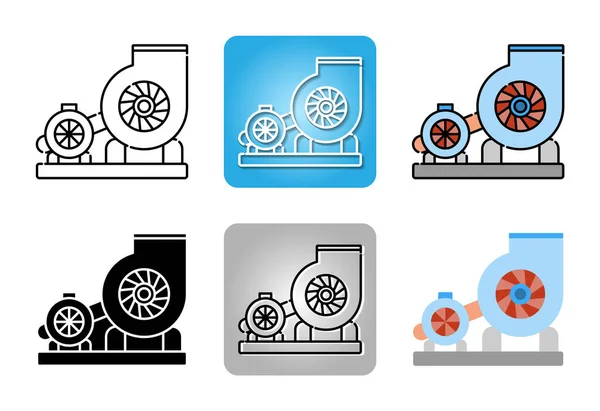 Ventilating Fan Blower Icon Set Isolated White Background Web Design — Stock Vector