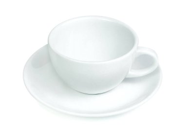 Beyaz arkaplanda izole edilmiş fincan kahve, kırpma yolunu da içerir