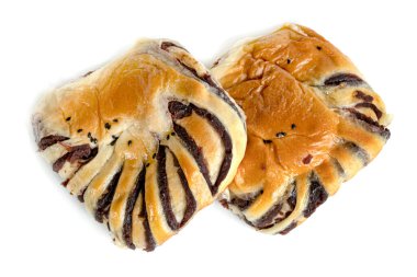 Kırmızı Fasulye Yapıştırıcısı Ekmeği beyaz arkaplanda izole edildi