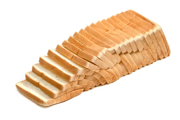 Нарізаний Хліб Ізольований Білому Фоні — стокове фото