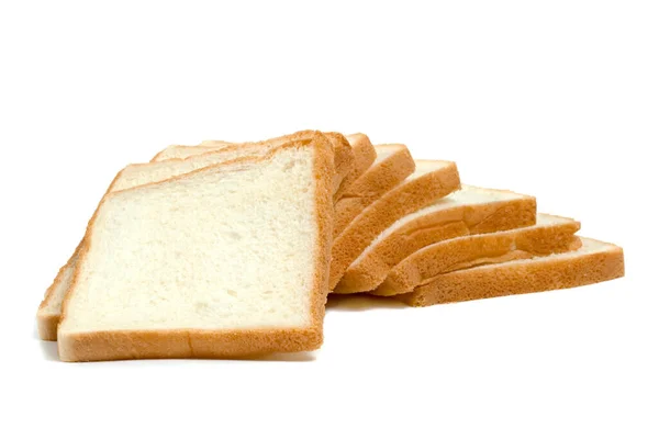 Pane Affettato Isolato Sfondo Bianco — Foto Stock