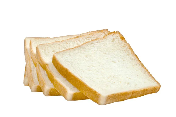 Gesneden Brood Geïsoleerd Witte Achtergrond — Stockfoto