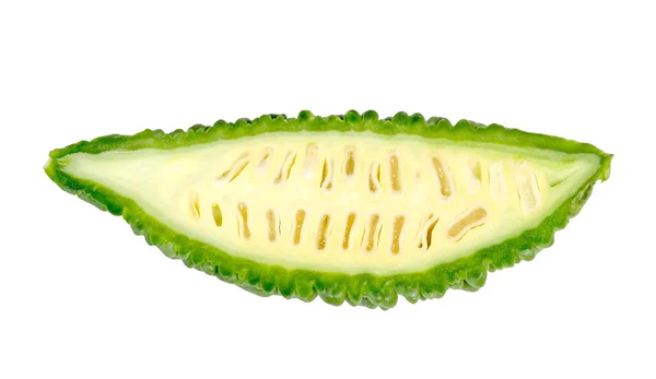 Bitter Gourd Eller Bitter Melon Eller Momordica Charantia Isolerad Vit — Stockfoto