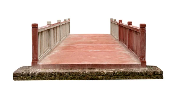 Ponte Rosso Isolato Sfondo Bianco Includere Percorso Ritaglio — Foto Stock
