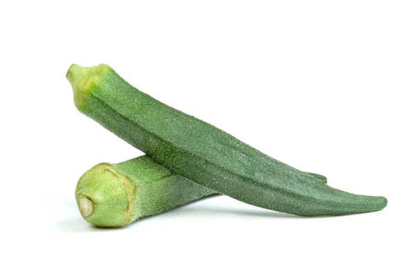 Okra Geïsoleerd Witte Achtergrond — Stockfoto