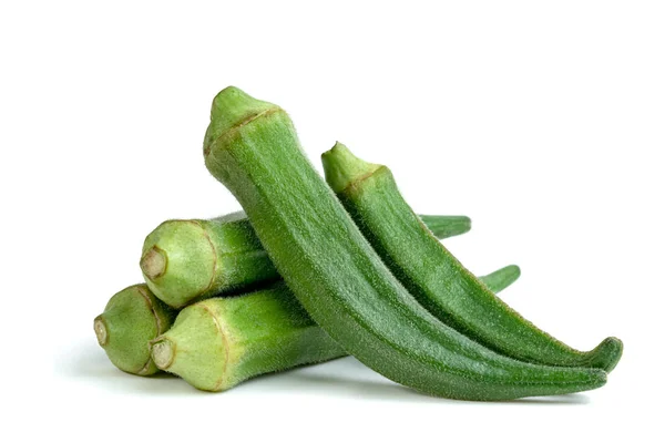 Okra Isolated White Background — Stock Photo, Image