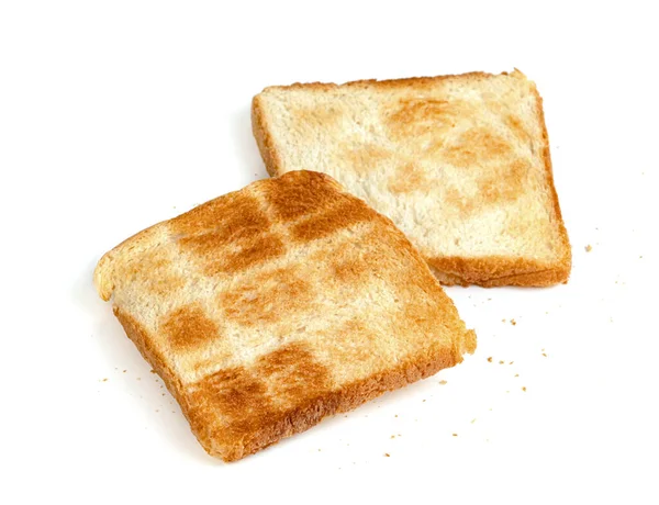 Geroosterd Plakbrood Geïsoleerd Witte Achtergrond — Stockfoto