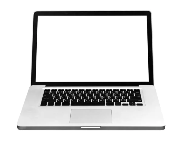 Computer Laptop Isolated White Background Include Clipping Path — Stock Photo, Image