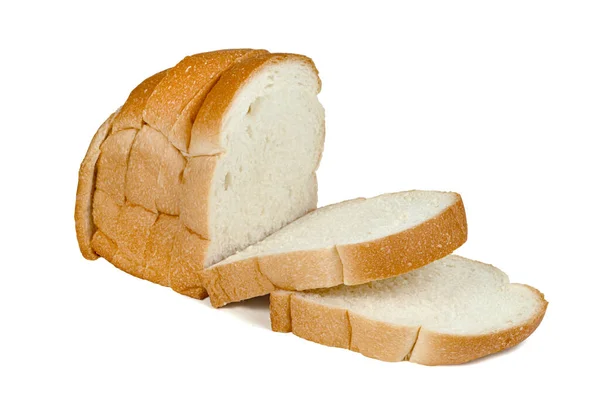 Gesneden Brood Geïsoleerd Witte Achtergrond — Stockfoto