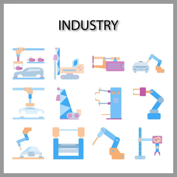 Industrie Machine Pictogram Geïsoleerd Witte Achtergrond Voor Web Design — Stockvector