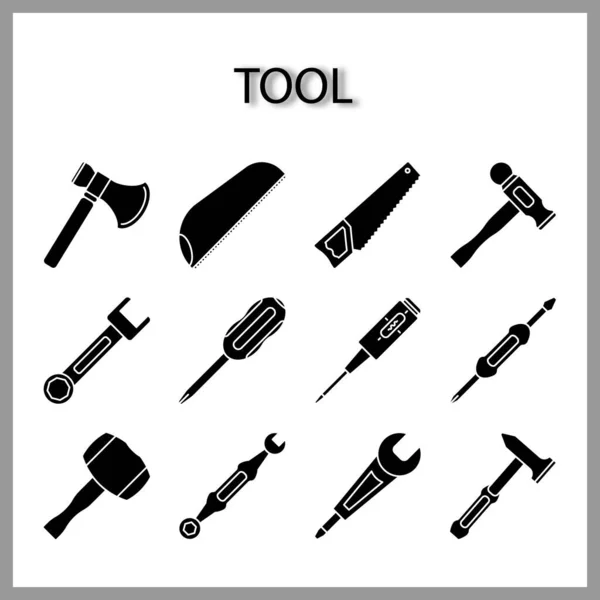 Tool Icon Set Isolated White Background Web Design — Stock Vector