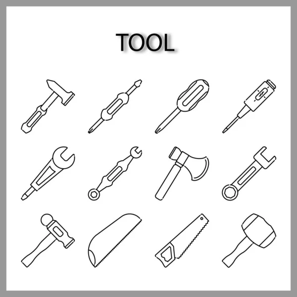 Tool Icon Set Isolated White Background Web Design — Stock Vector