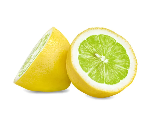 Citron Isolerad Vit Bakgrund Inkluderar Klippning Väg — Stockfoto