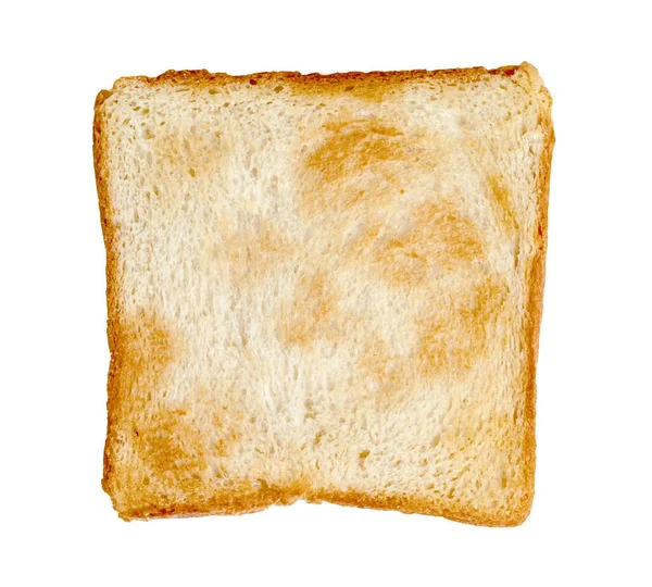 Поджаренный Ломтик Хлеба Изолирован Белом Фоне — стоковое фото