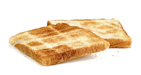 Geroosterd Plakbrood Geïsoleerd Witte Achtergrond — Stockfoto