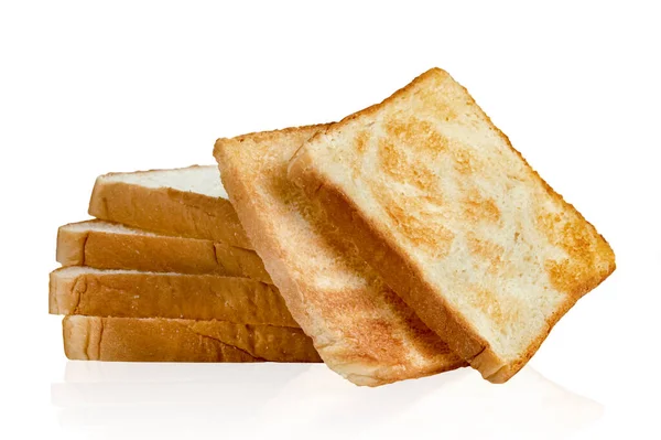 Opékaný Plátek Chleba Izolované Bílém Pozadí — Stock fotografie