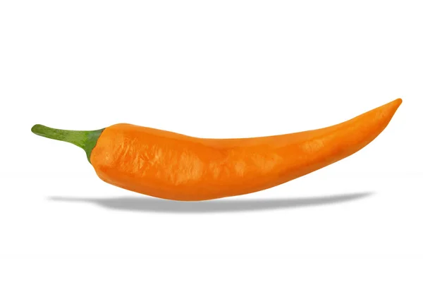 Oranje Chili Peper Geïsoleerd Witte Achtergrond Inclusief Clipping Pad — Stockfoto