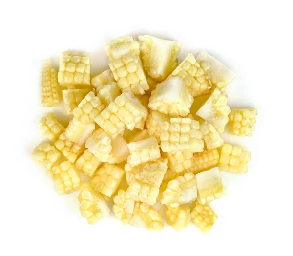 Baby Kukorica Szeletelt Elszigetelt Fehér Háttér — Stock Fotó