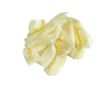 Soyulmuş sarımsak beyaz arka planda izole edilmiş.