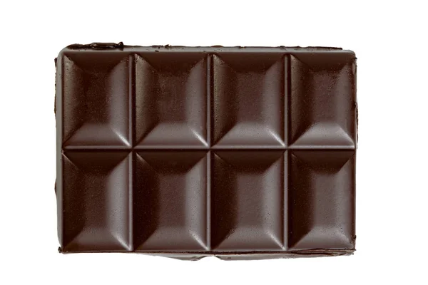 Barra Chocolate Negro Aislada Sobre Fondo Blanco — Foto de Stock