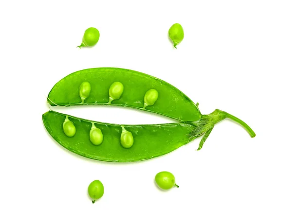 Green Peas Isolated White Background — Stock Photo, Image