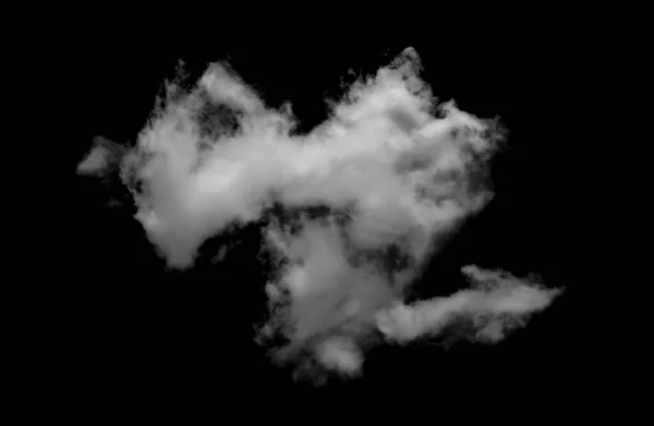Nube Blanca Aislada Sobre Fondo Negro Humo Texturizado Efecto Pincel — Foto de Stock