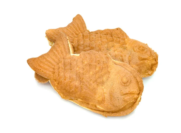 Bolos Taiyaki Isolados Fundo Branco Confeitaria Japonesa — Fotografia de Stock