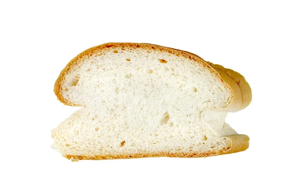 Pão Baguetes Francês Fatiado Isolado Fundo Branco — Fotografia de Stock