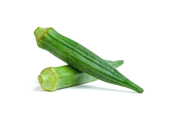 Okra Isolato Sfondo Bianco — Foto Stock