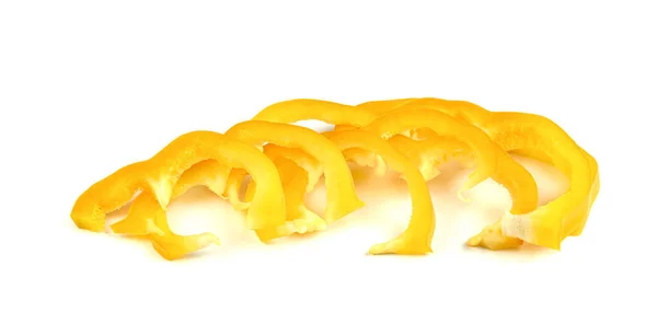 Yellow Slice Sweet Bell Pepper Isolated White Background — Stock Photo, Image