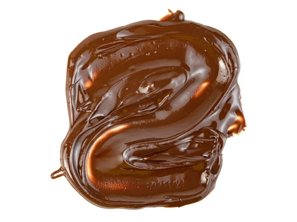 Čokoládová Pomazánka Izolované Bílém Pozadí — Stock fotografie