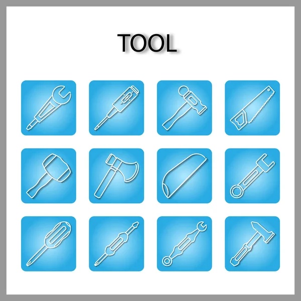 Tool Icon Set Isolated White Background Web Design — Stock Vector