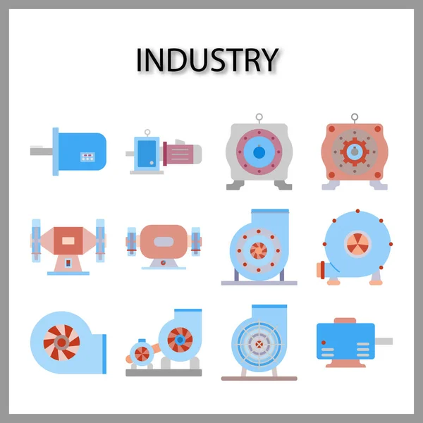 Industry Machine Icon Isolated White Background — Stock Vector