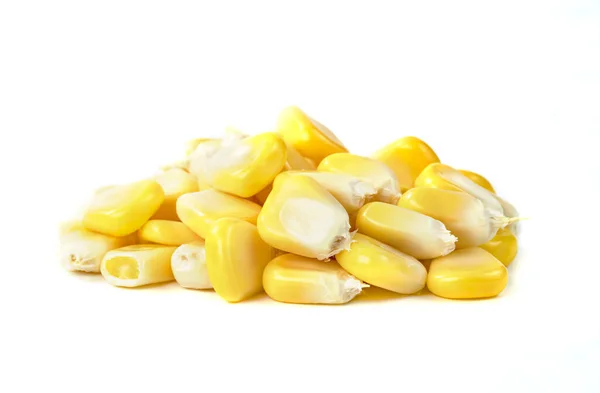 Maiskörner Isoliert Auf Weißem Hintergrund — Stockfoto