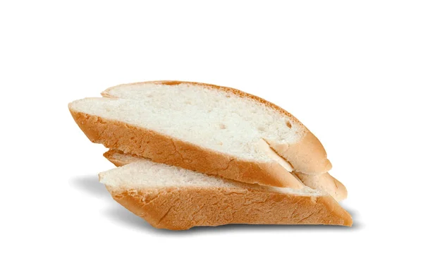 Gesneden Franse Stokbrood Geïsoleerd Witte Achtergrond — Stockfoto