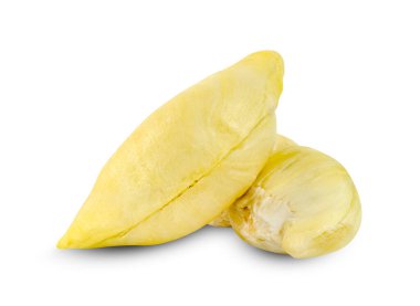 durian meyvesi beyaz arkaplanda izole edilmiş, kırpma yolunu içerir